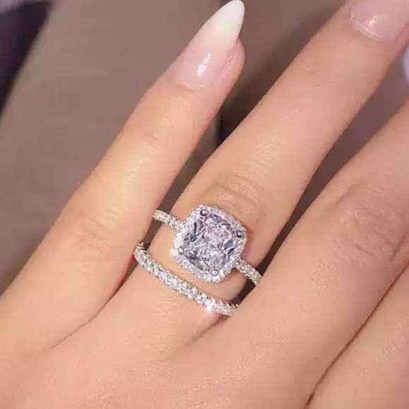 Engagement sterling silver set ring - Picture 3 of 3